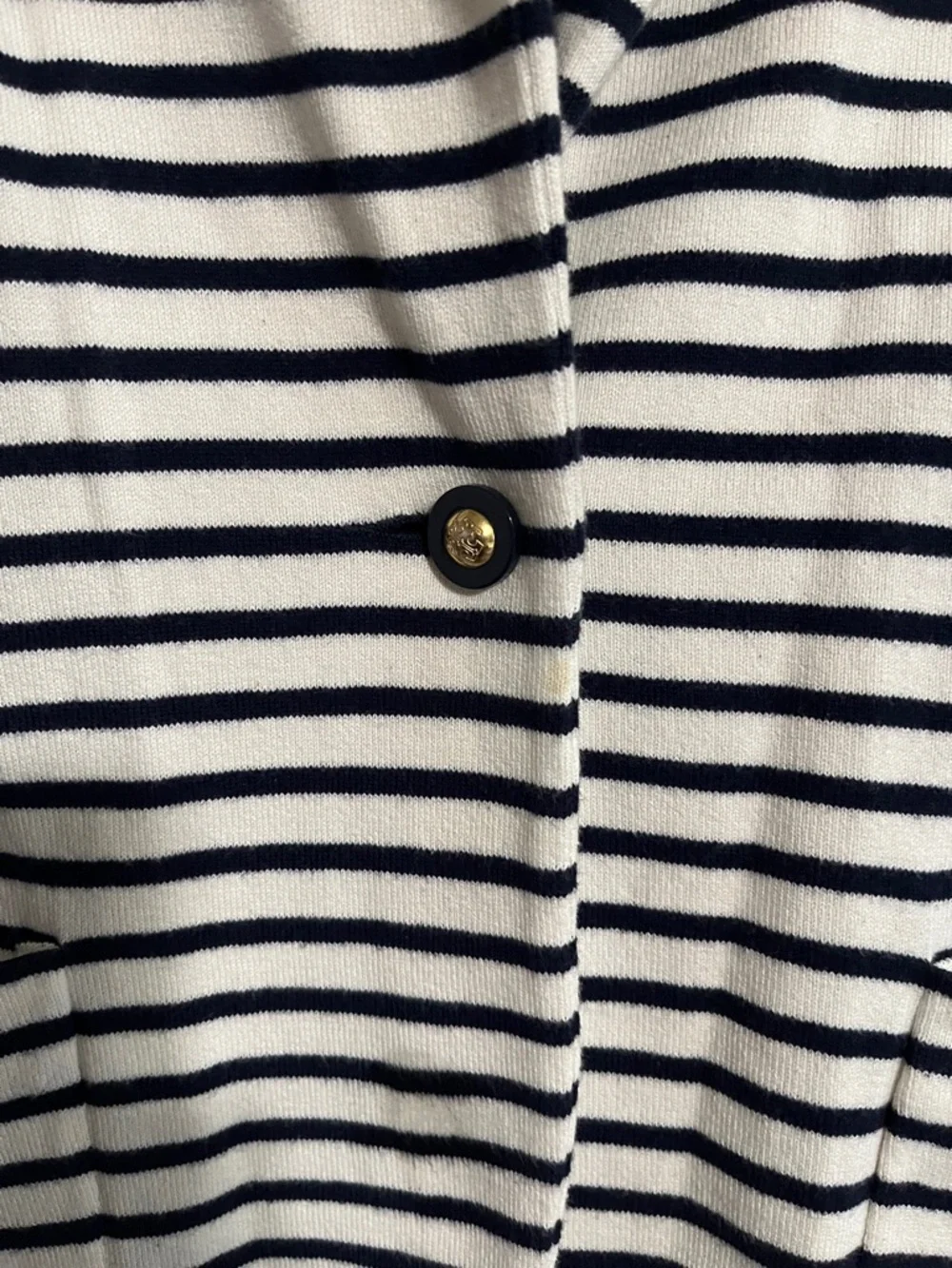 Tory Burch Black and White Striped Blazer